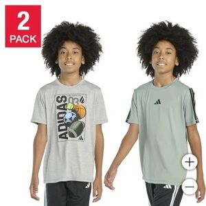 Adidas Gray Short Sleeve Tee with Sport Graphic